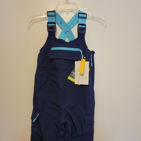 🎯nwt all in motion navy blue snow pants/bib overalls - Picture 3 of 7